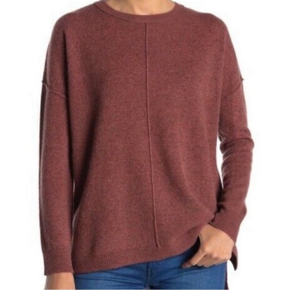 Catherine Malindrino Cashmere Crewneck rusted heather size L NWT.
